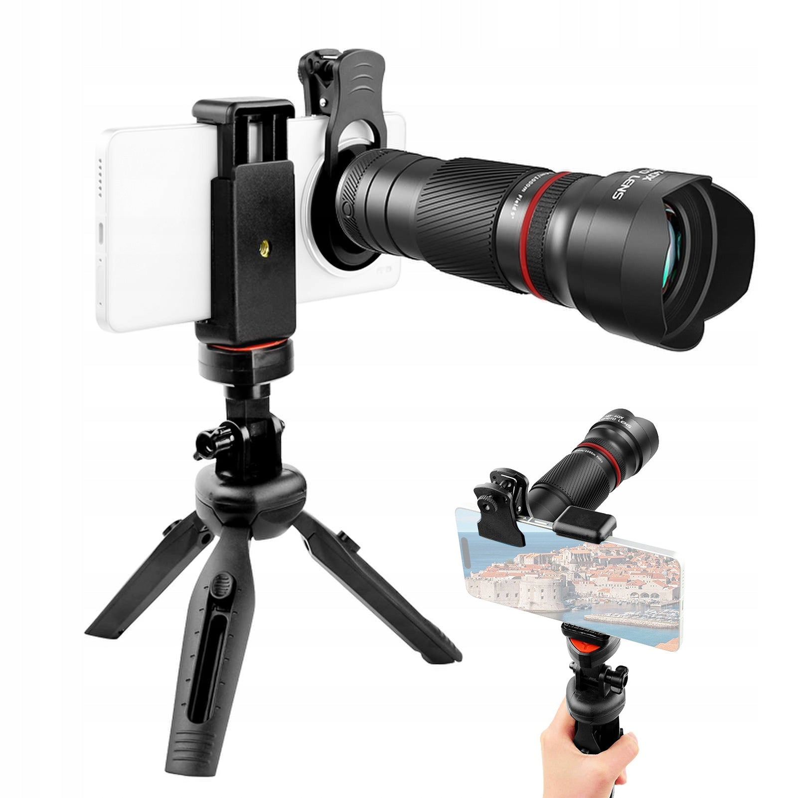 PHONE LENS 40X ZOOM TRIPOD TELEPHOTO LENS FOR HIKING CAMPING