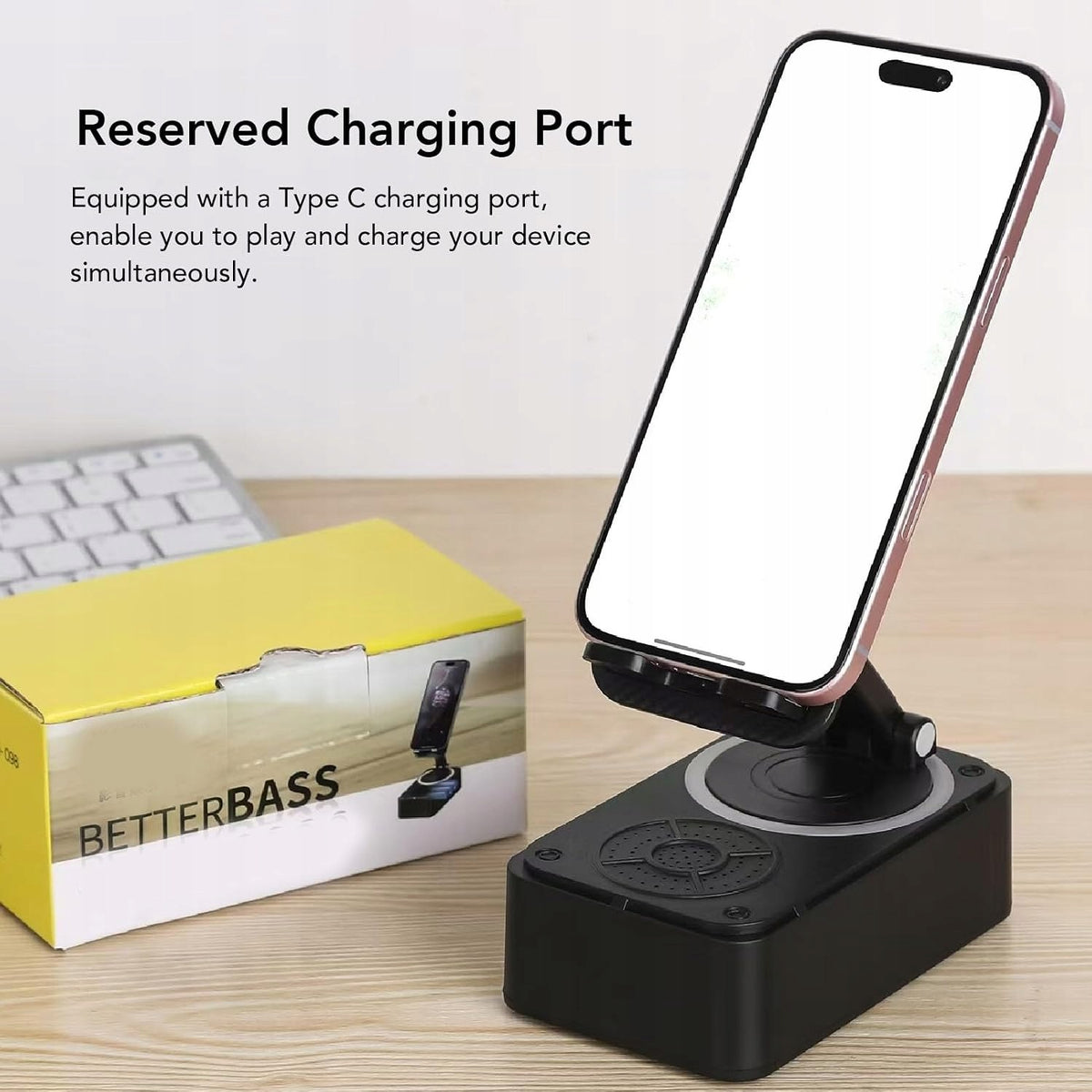 PHONE STAND WITH 360° USB-C ROTARY BLUETOOTH SPEAKER Brand no brand