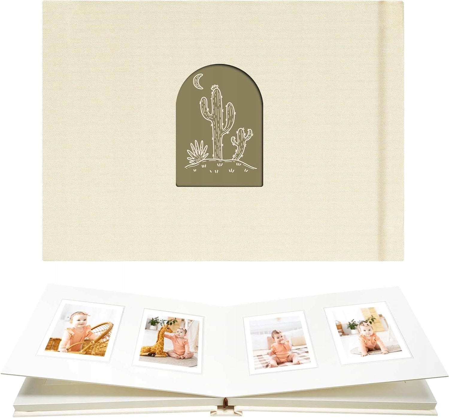 PHOTO ALBUM BEIGE WITH SPACE DO WRITING 52 POCKETS