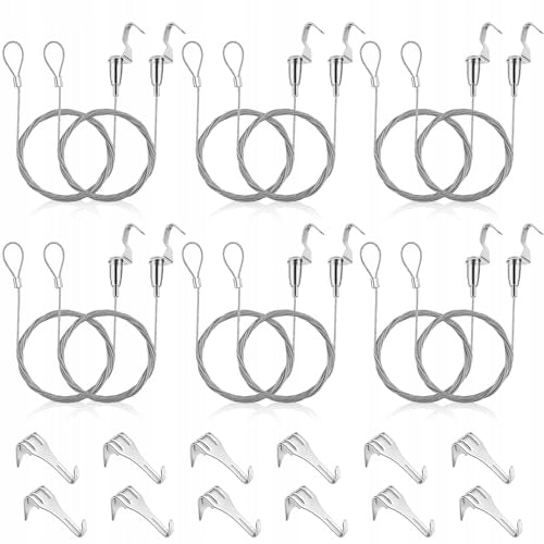 PHOTO HANGERS WIRE 2M STAINLESS STEEL SET OF 12 PCS STEEL PAINTINGS Brand no brand