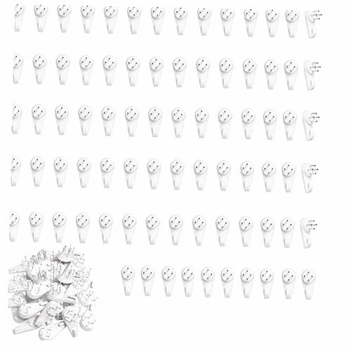 PHOTO HOOKS SELF-ADHESIVE HARD WALLS 3 CM TRACELESS 80 PCS.