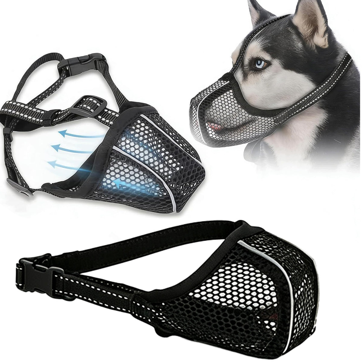 PHYSIOLOGICAL MUZZLE ADJUSTABLE LIGHT FOR DOG PLASTIC MATERIAL S