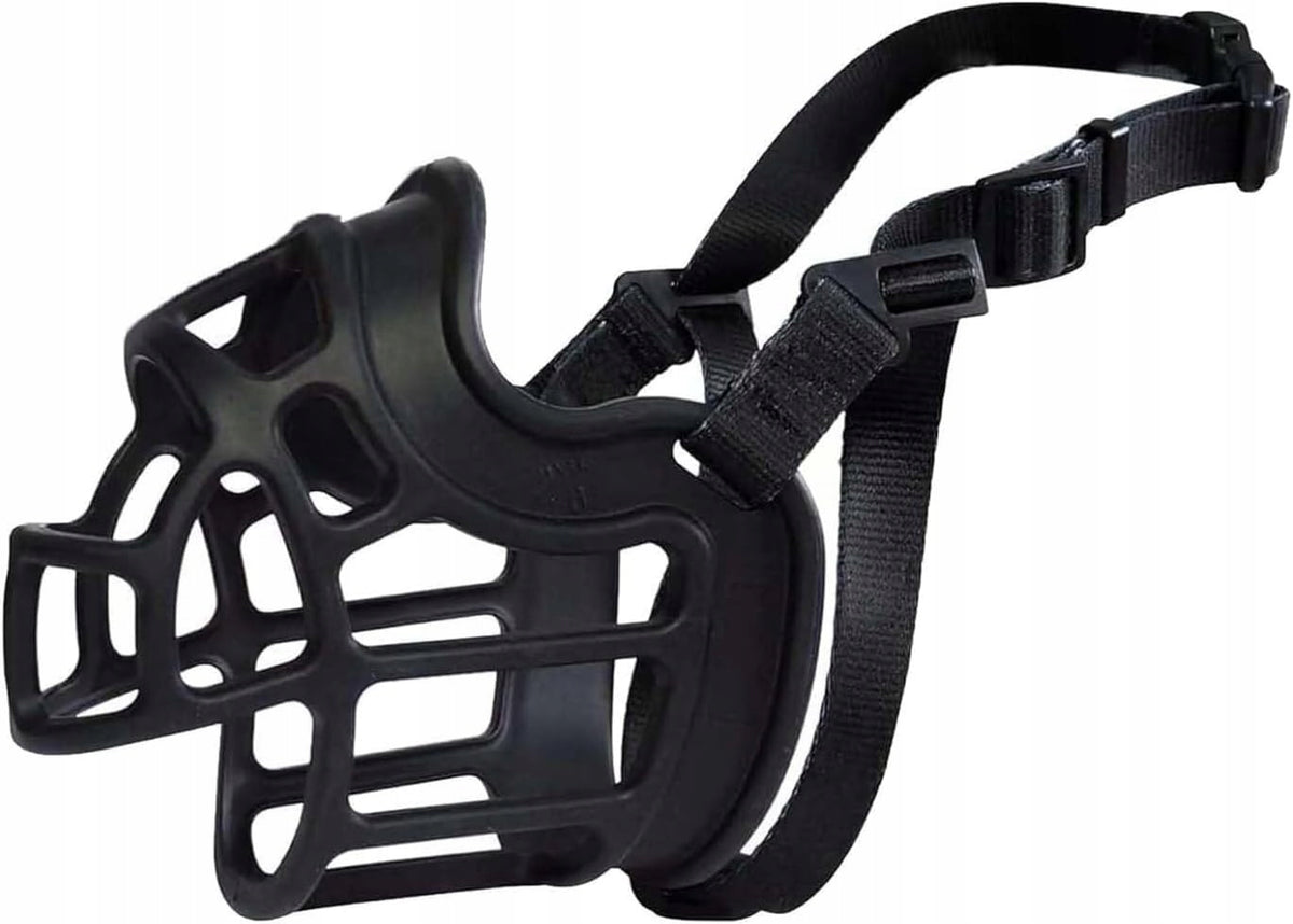 PHYSIOLOGICAL MUZZLE FOR DOG RUBBER COMFORTABLE SIZE M/L BLACK