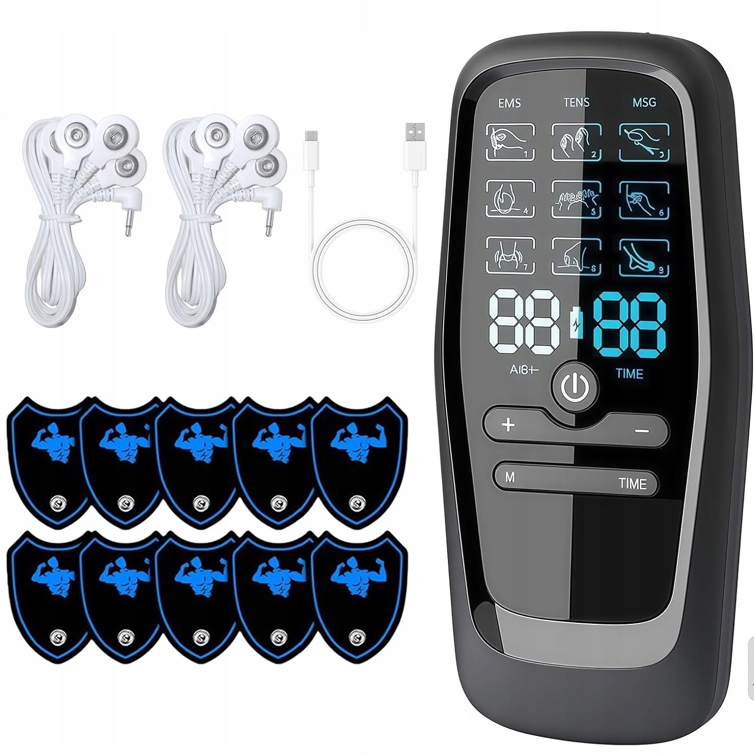 PHYSIOTHERAPEUTIC DEVICEFOR – BODY IMPULSE MUSCLE STIMULATOR, 8 PCS