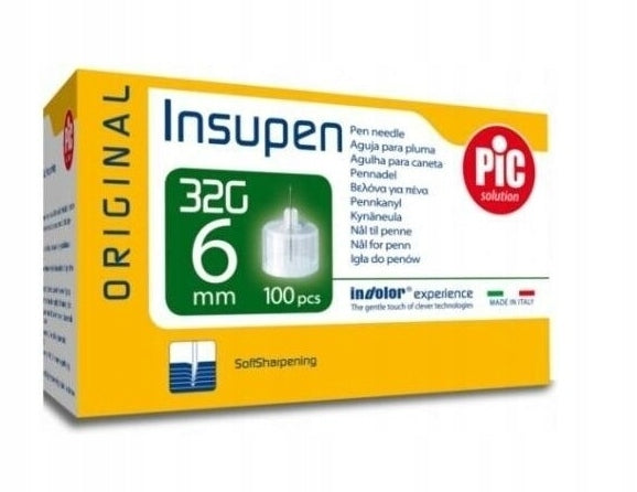 PIC Insupen Insulin Pen Needles 32G 0,23x6mm 100pcs Packaging status original