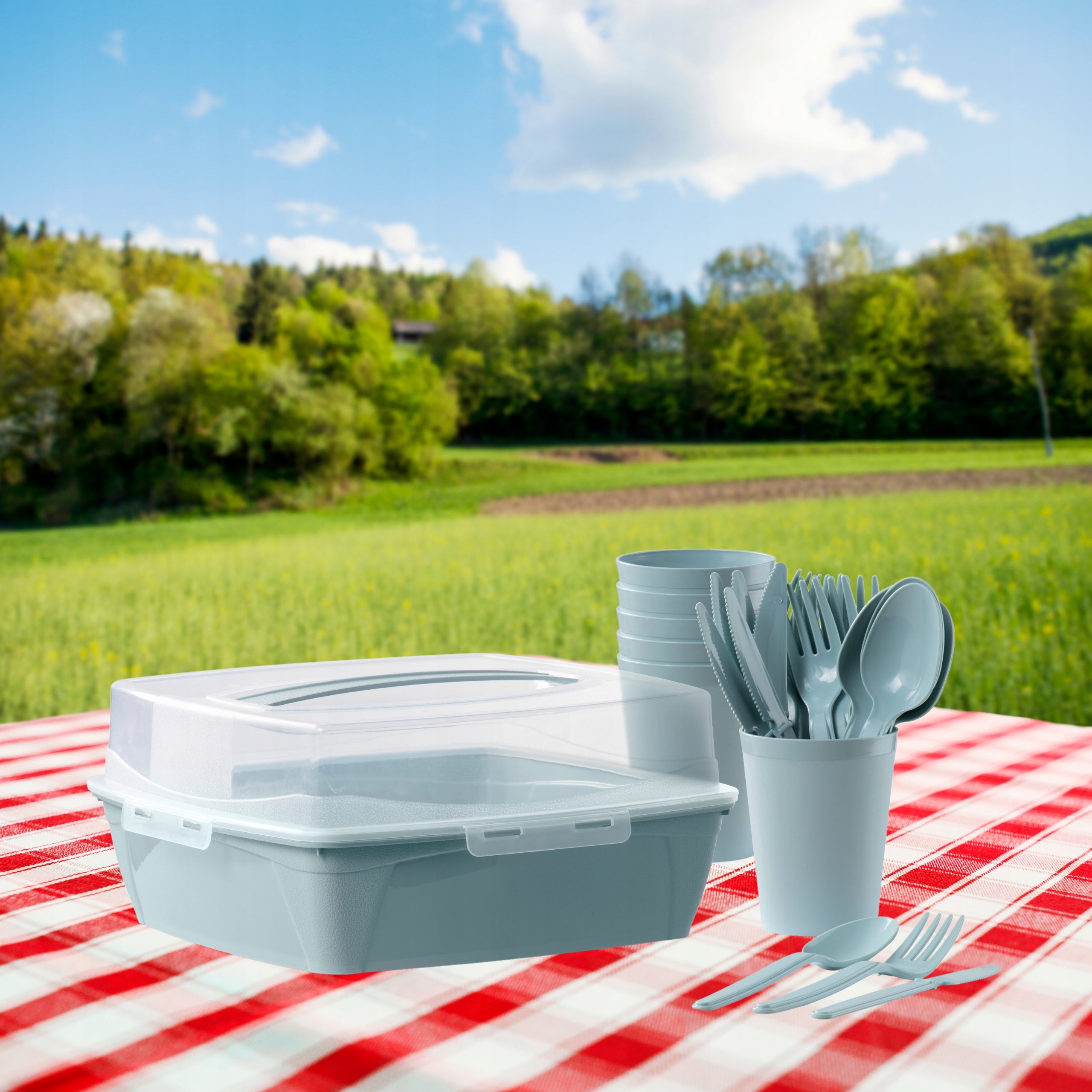PICNIC SET PLASTIC TRAVEL BOX 6 Brand no brand