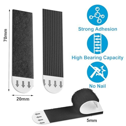 PICTURE HANGING STRAPS WITHOUT NAILS BLACK WATERPROOF 12 PAIRS Manufacturer code Producent niezależny