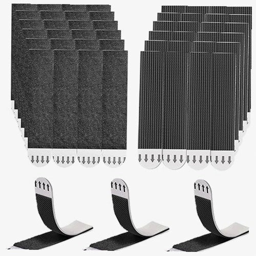 PICTURE HANGING STRIPS BLACK 24 PAIRS OF WALLS WITHOUT NAILS FOR HOME
