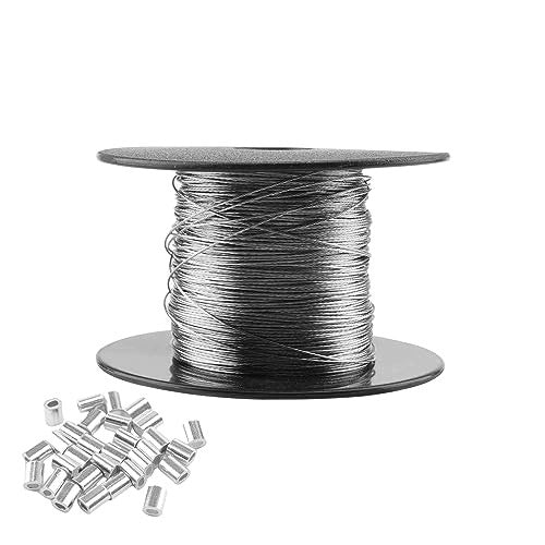 PICTURE HANGING WIRE 100M 0 5MM STAINLESS STEEL HOOKS Brand no brand