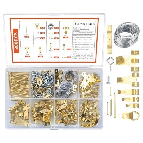 PICTURE HOOK SET 300 PCS METAL SUSPENSIONS NAILS HOME METAL Brand no brand