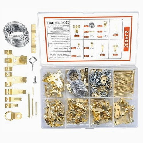 PICTURE HOOK SET 300 PCS METAL SUSPENSIONS NAILS HOME METAL