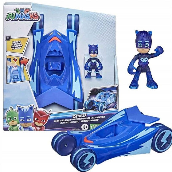 Šviečianti Pižamų herojaus mašinėlė su figūrėle Pj Masks