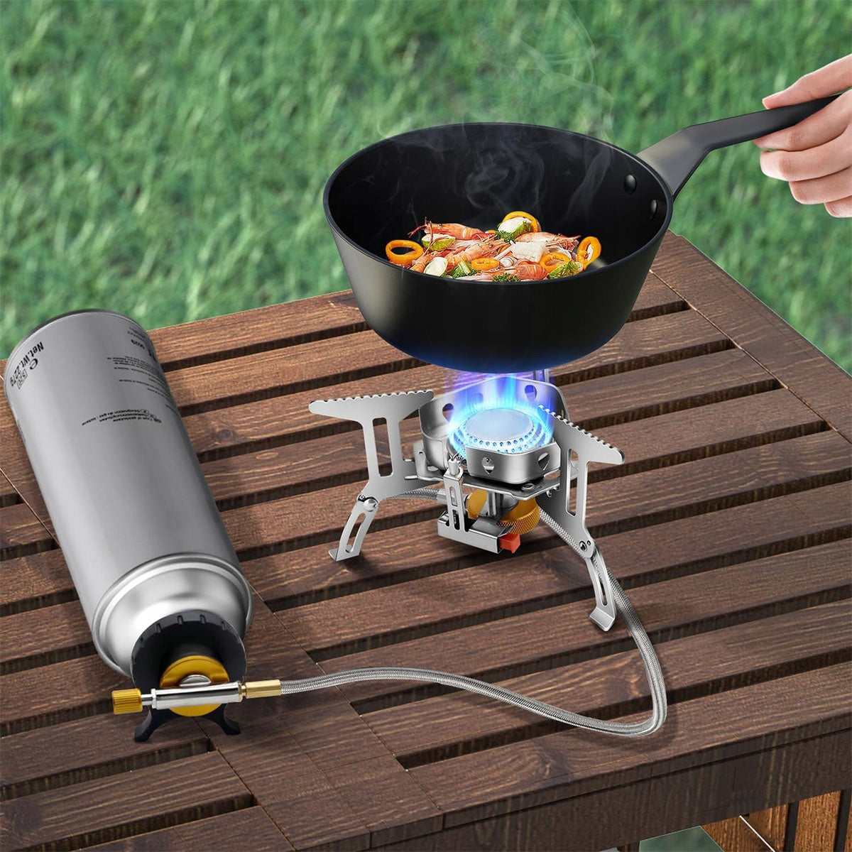PIEZO BURNER TOURIST GAS COOKER FOLDING 3500W for cartouches Manufacturer code 4058739531681