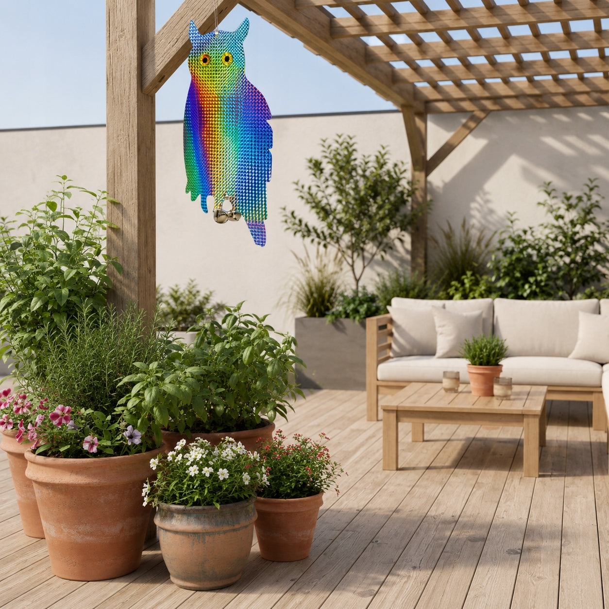 PIGEON PATCH REPELLENT HANGING HOLOGRAM REFLECTIVE OWL FOR RAVEN STARLINGS Kind repellent