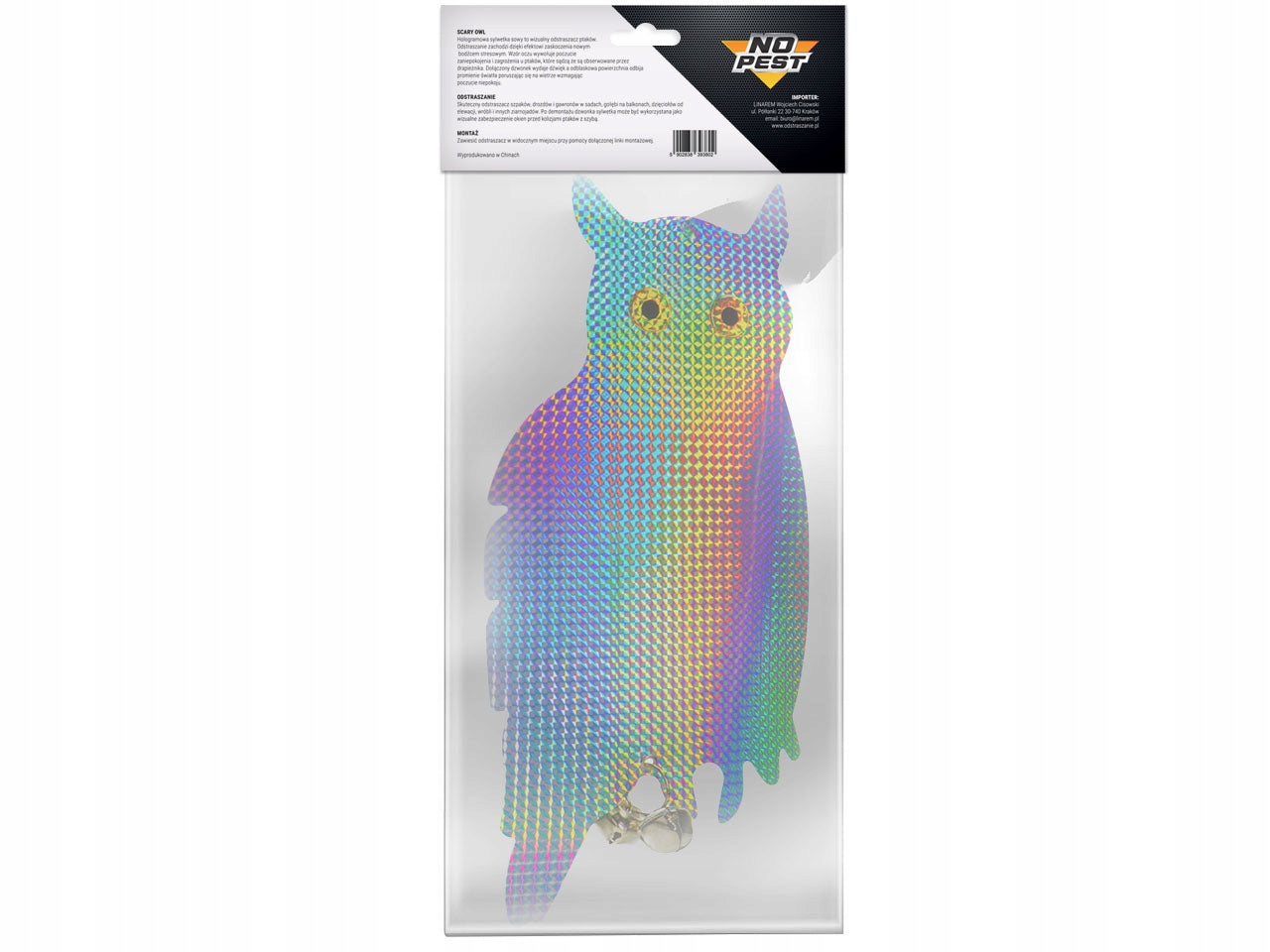 PIGEON REPELLENT BIRD STARLINGS REFLECTIVE STANDING OWL NO PEST HOLOGRAM Brand No-Pest