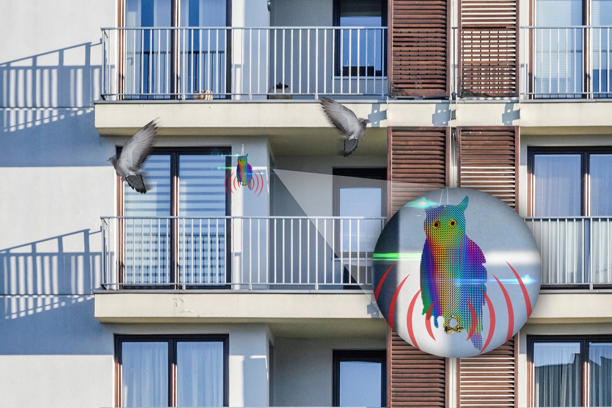 PIGEON REPELLENT BIRD STARLINGS REFLECTIVE STANDING OWL NO PEST HOLOGRAM Use Against birds