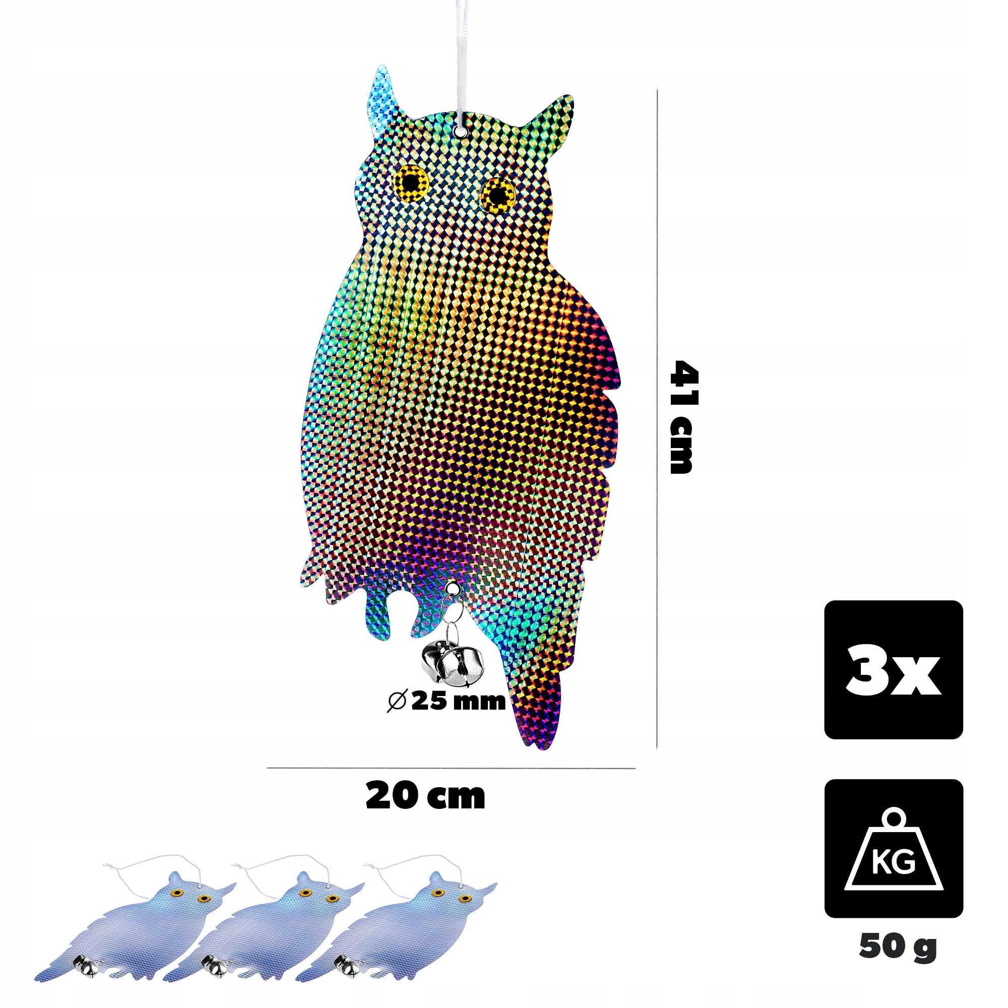 PIGEON REPELLENT STARLINGS BIRD REFLECTIVE STANDING OWL HOLOGRAM 3 PACK Brand Kadax