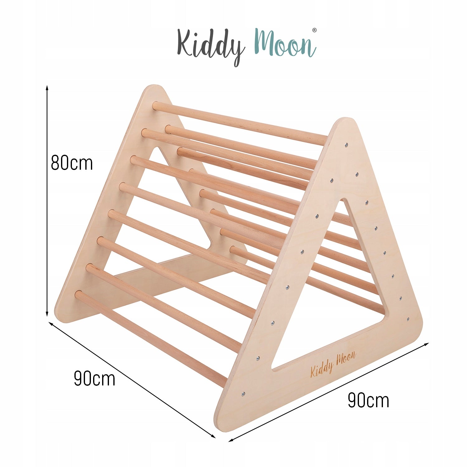 KiddyMoon Kletterdreieck aus Holz für Kinder Montessori, natur 