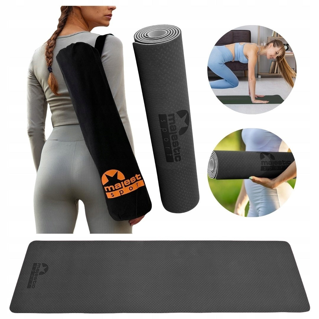 PILATES FITNESS YOGA EXERCISE MAT TRAINING MAT + BAG COVER