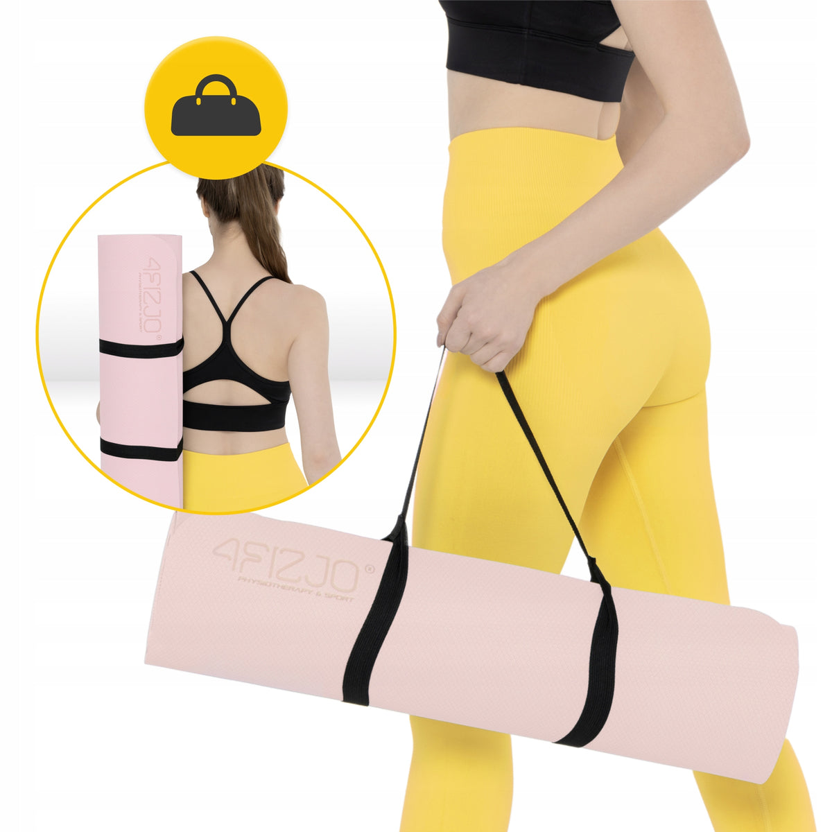 PILATES FITNESS YOGA EXERCISE TRAINING MAT NON-SLIP TPE 1CM Color pink