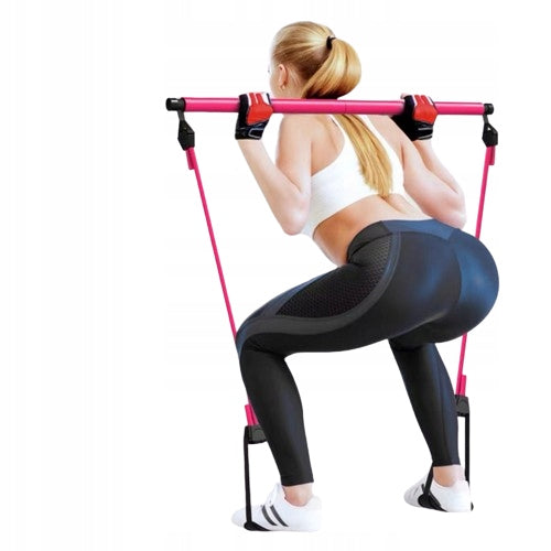 PILATES STICK BAR FOR FITNESS RESISTANCE RUBBER