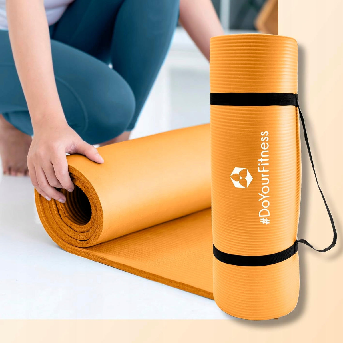 PILATES YOGA EXERCISE MAT GYMNASTIC NON-SLIP 183 x 61 x 1,5 CM Color orange