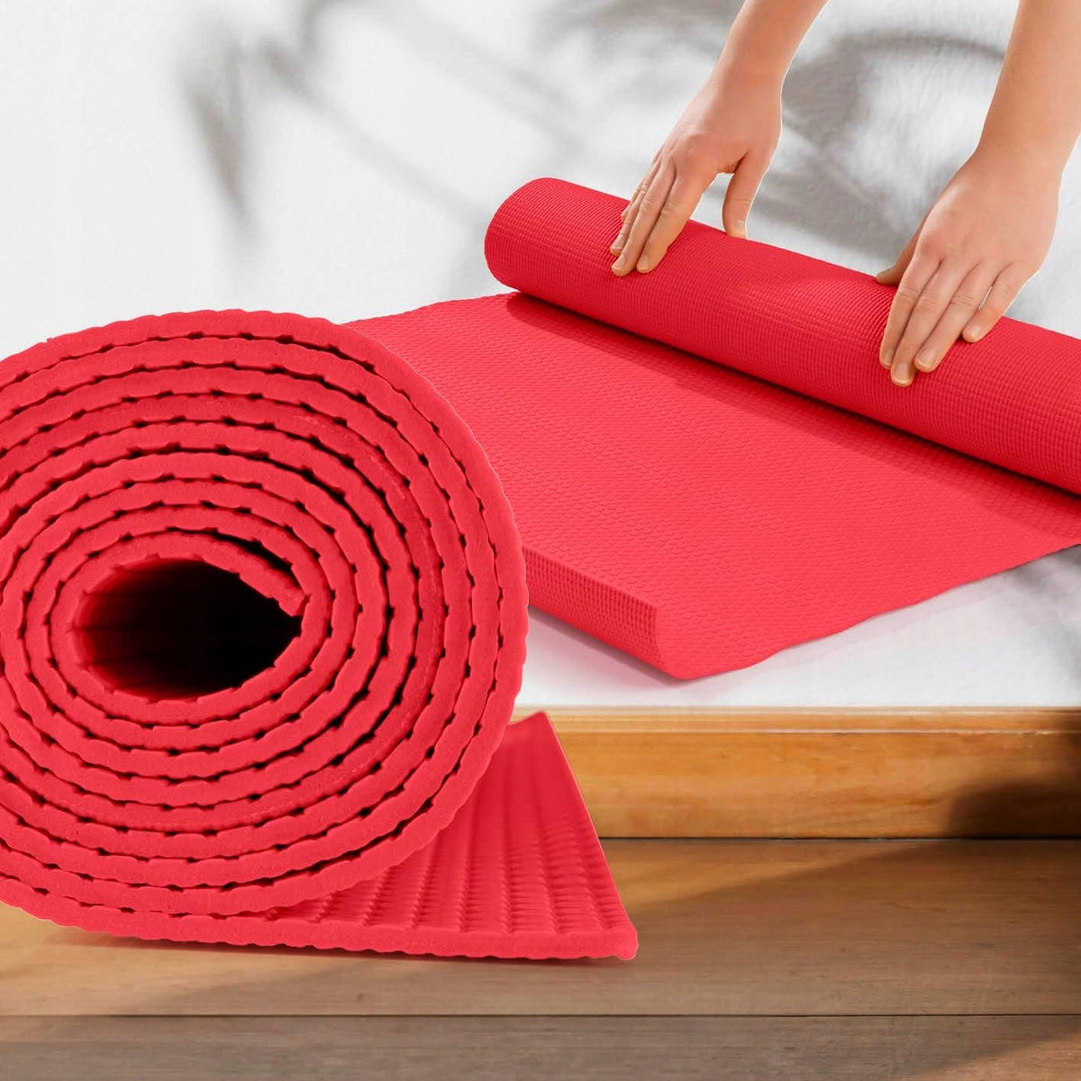 PILATES YOGA EXERCISE MAT GYMNASTIC NON-SLIP HANDLE 183 x 61 cm Packaging status original