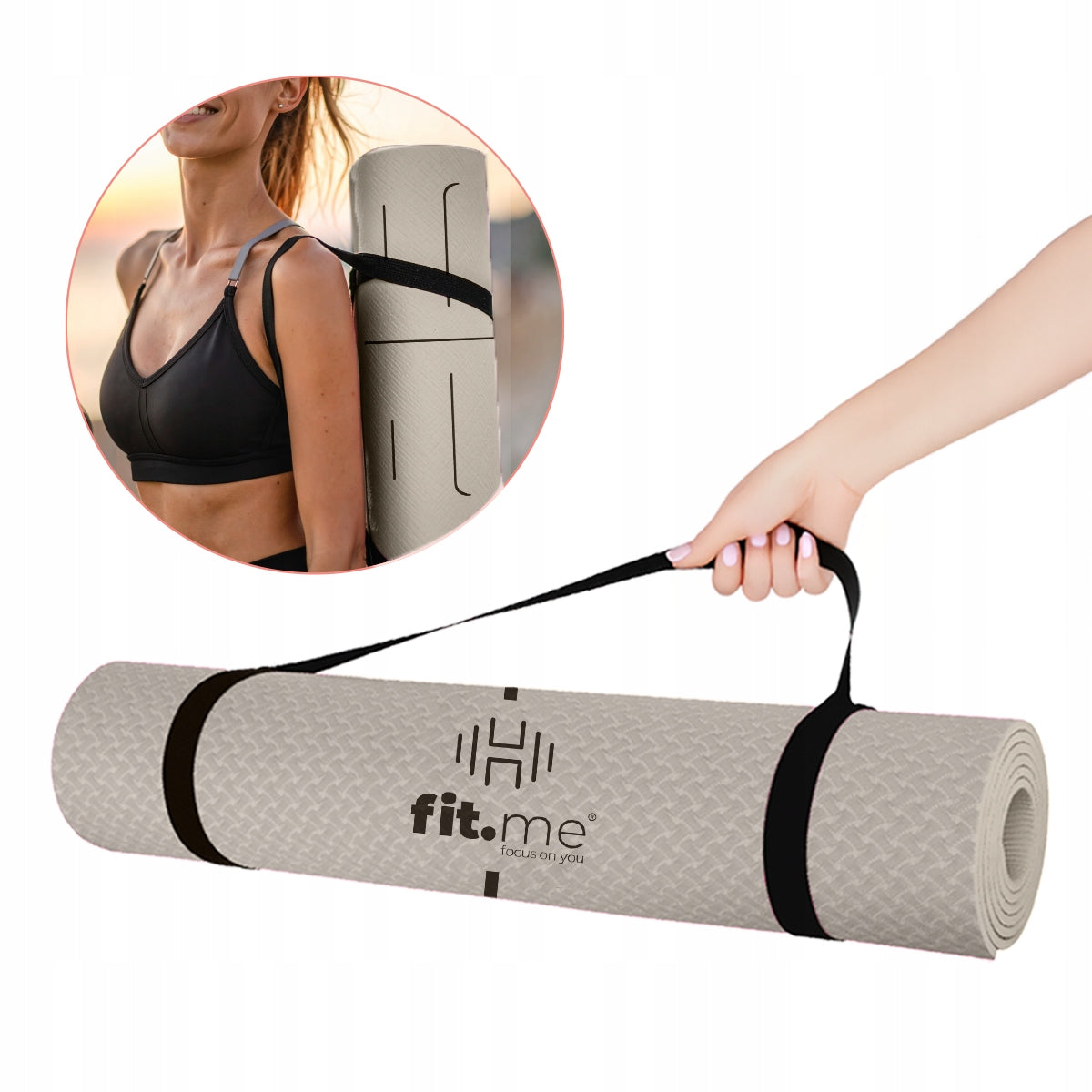 PILATES YOGA EXERCISE MAT GYMNASTIC TPE NON-SLIP WITH HANDLE Manufacturer code FM338