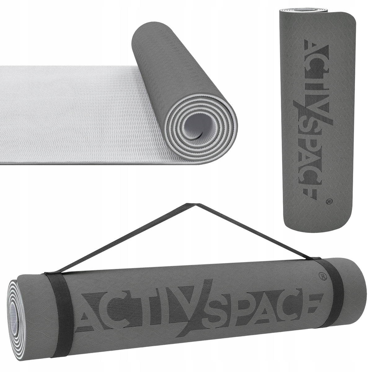 PILATES YOGA EXERCISE MAT GYMNASTIC TPE NON-SLIP WITH HANDLE