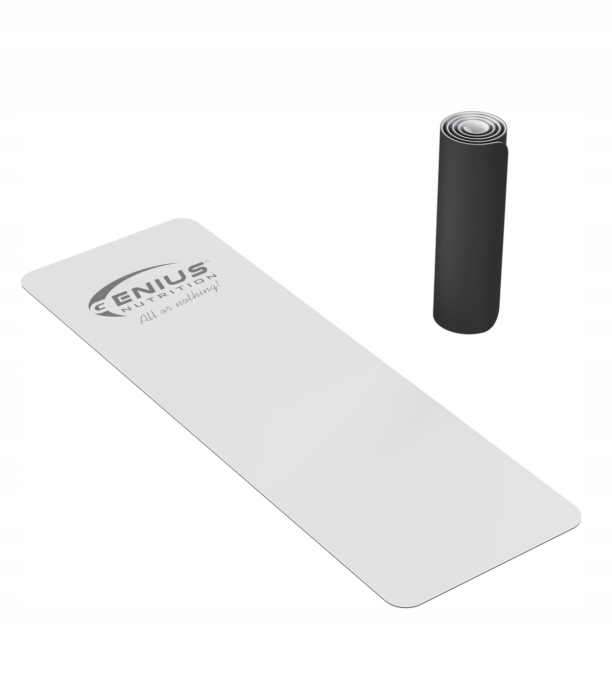 PILATES YOGA MAT FITNESS EXERCISES WHITE GENIUS NUTRITION PU RUBBER