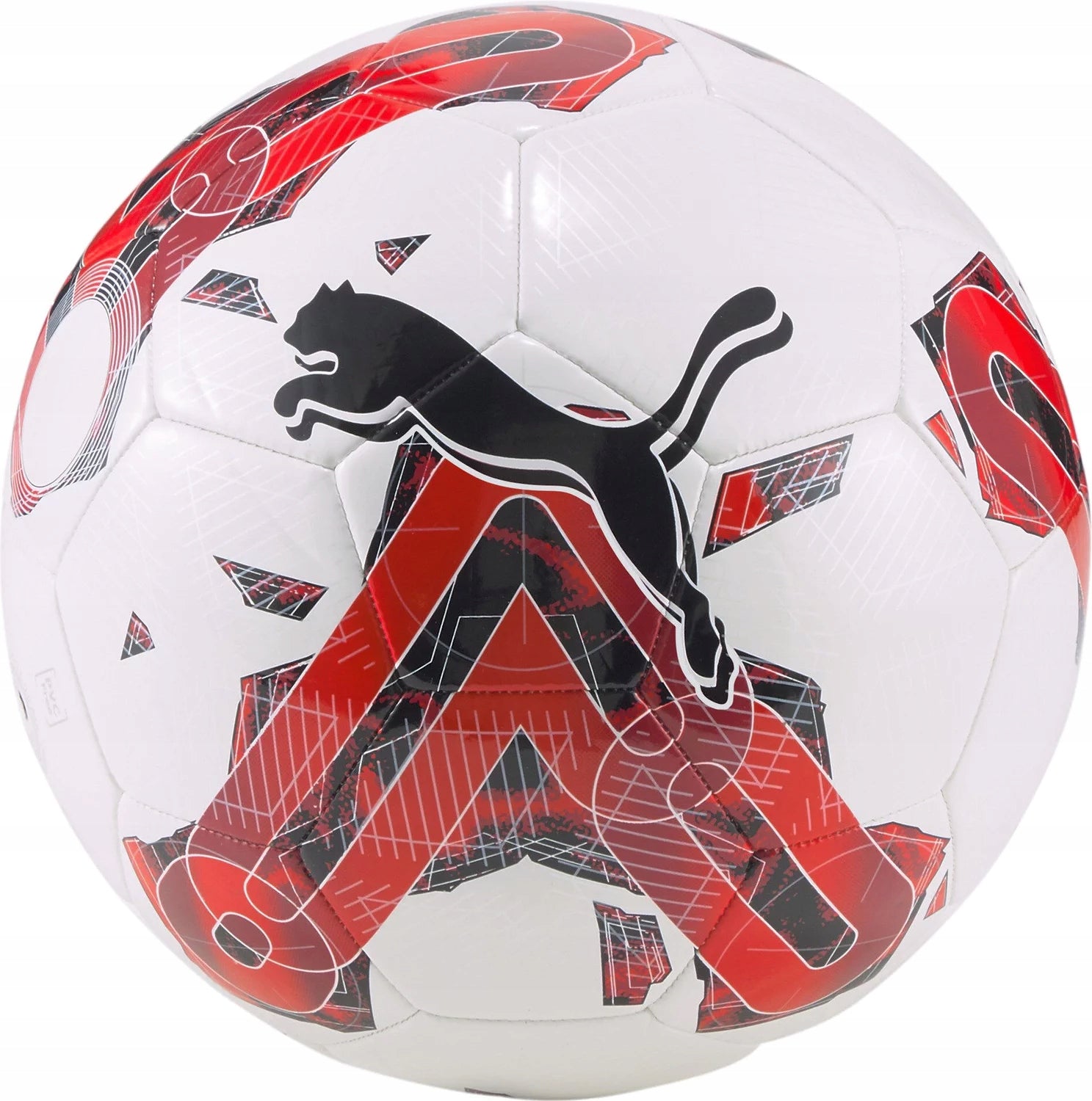 Fußball Puma Orbita 6 MS, weiß/rot 