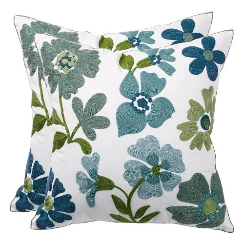 PILLOWCASES 45X45 COTTON PALM GREEN DECORATIVE SET OF 2 Brand no brand
