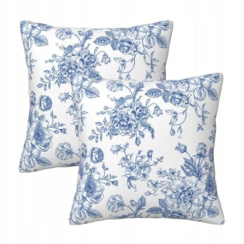 PILLOWCASES BLUE WHITE CHINOISERIE FLORAL DECORATIVE 45X45 Brand no brand