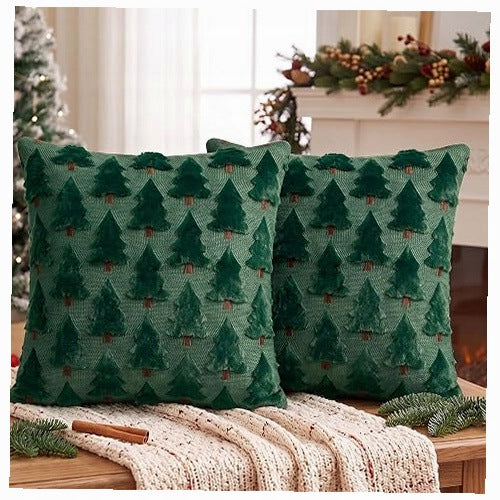 PILLOWCASES CHRISTMAS GREEN TREE POLYESTER 45X45 CM SET OF 2