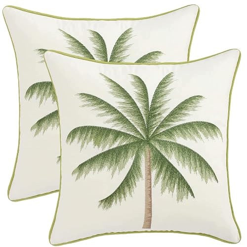 PILLOWCASES COTTON GREEN PALM TREE SUMMER 45X45 CM 2 PCS. Brand no brand