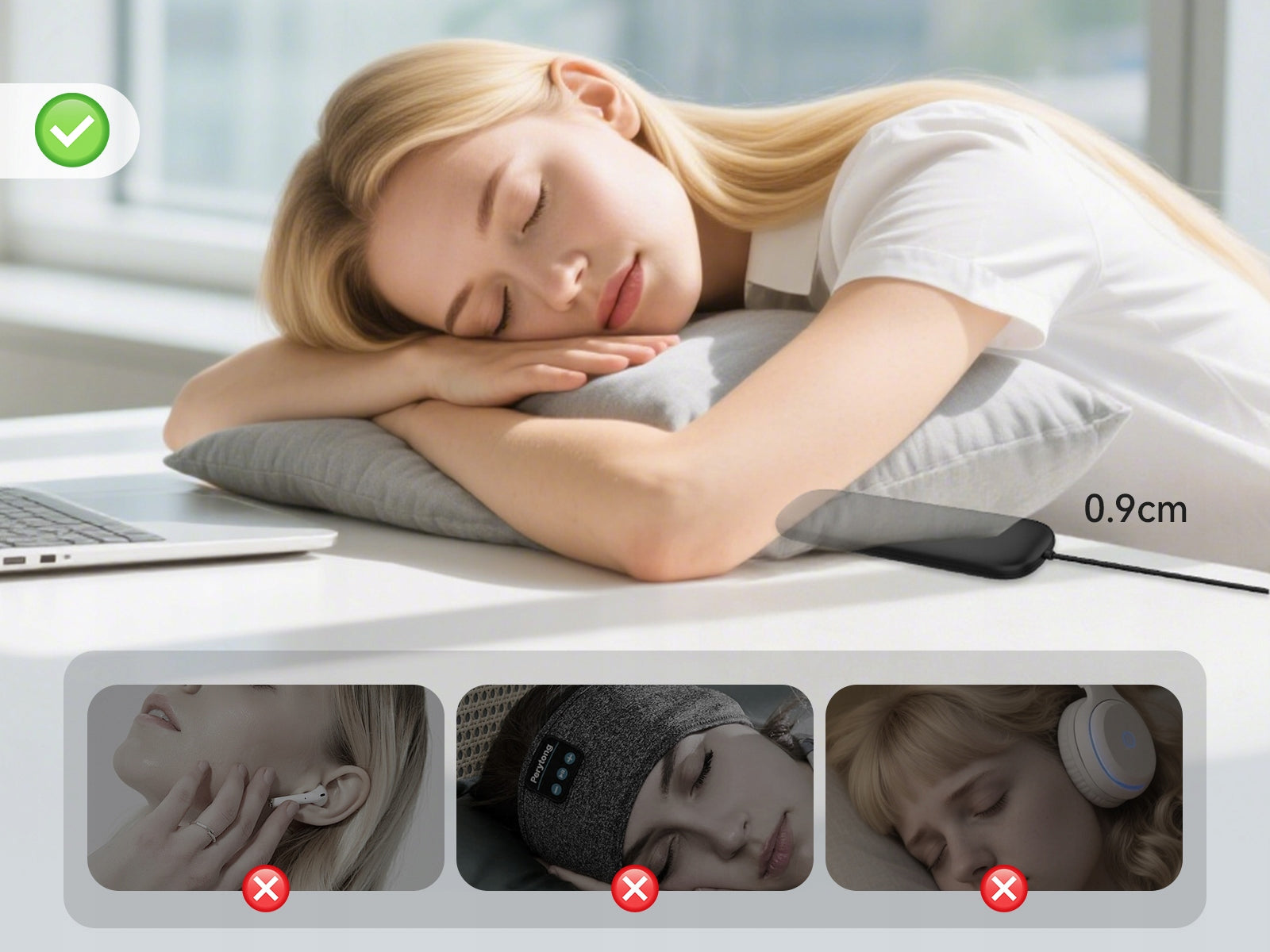 PILSAMAS Bone Speaker for Pillow BT 5.4 Black Remote Control White Noise Timer Brand PILSAMAS