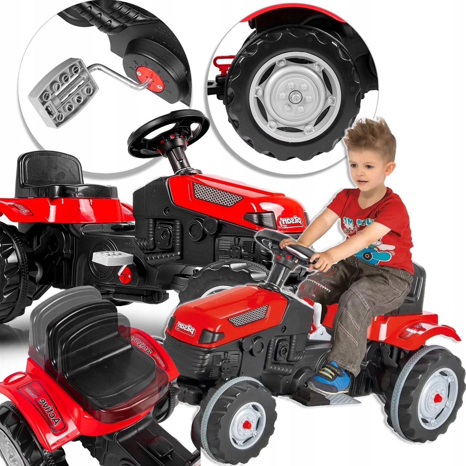 Trettraktor, rot 