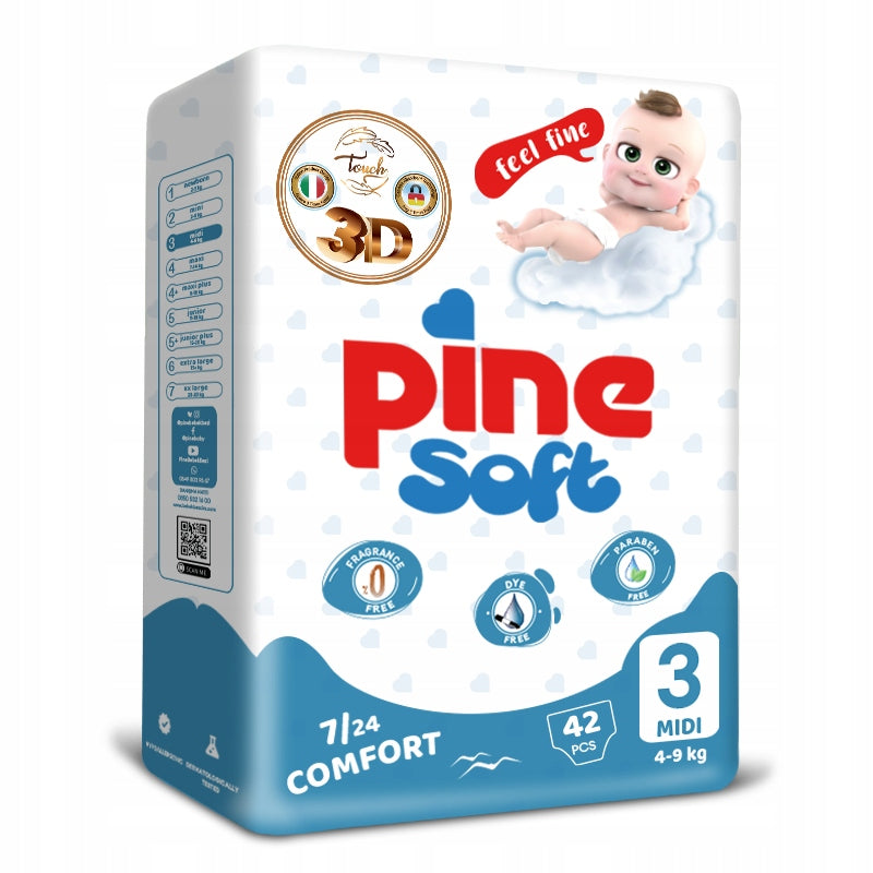 PINE SOFT baby diapers size MIDI 3 (4-9 kg) 42 pieces