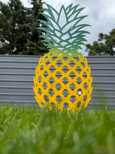 PINEAPPLE METAL YELLOW 46 CM HEIGHT HOUSE GARDEN ORNAMENT