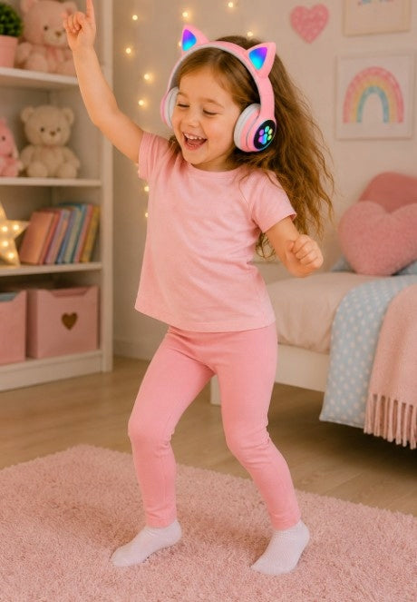 PINK CAT EAR HEADPHONES LED RGB – CAT EARS FOLDABLE BLUETOOTH Manufacturer code RÓŻOWE SŁUCHAWKI RGB