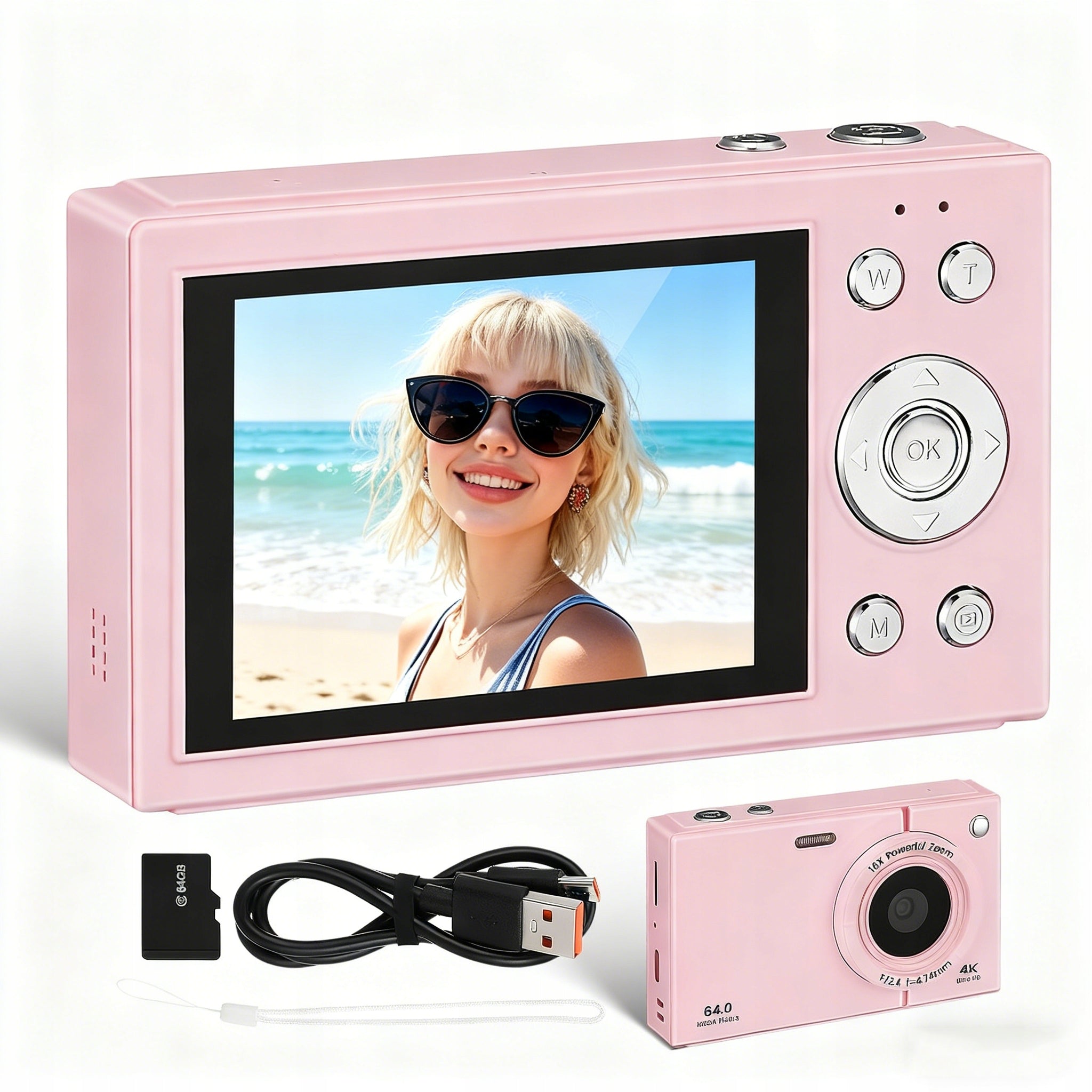 PINK DIGITAL CAMERA - EASY TO USE FOR CHILDREN AND ADULTS