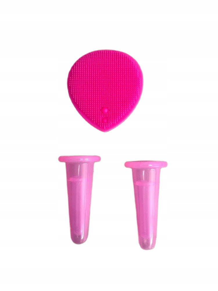 PINK FACE MASSAGE SET SILICONE LOBE AND FACE BUBBLES