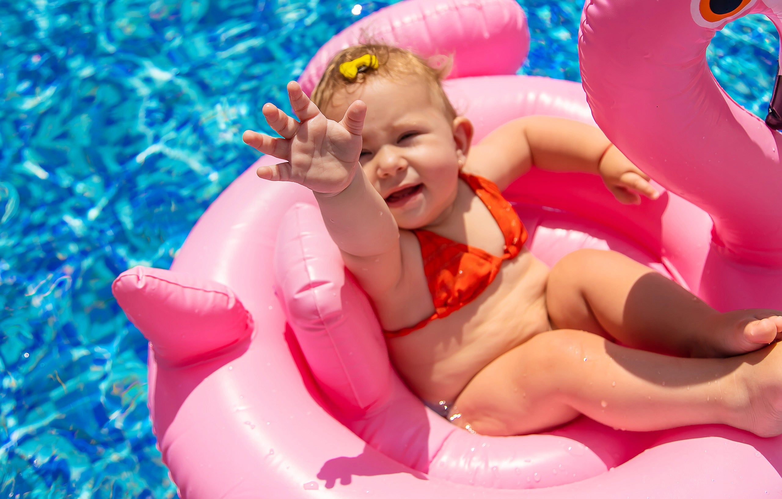 PINK FLAMINGO INFLATABLE SWIMMING WHEEL FOR CHILDREN'S POOL WITH SEAT Brand Allbag