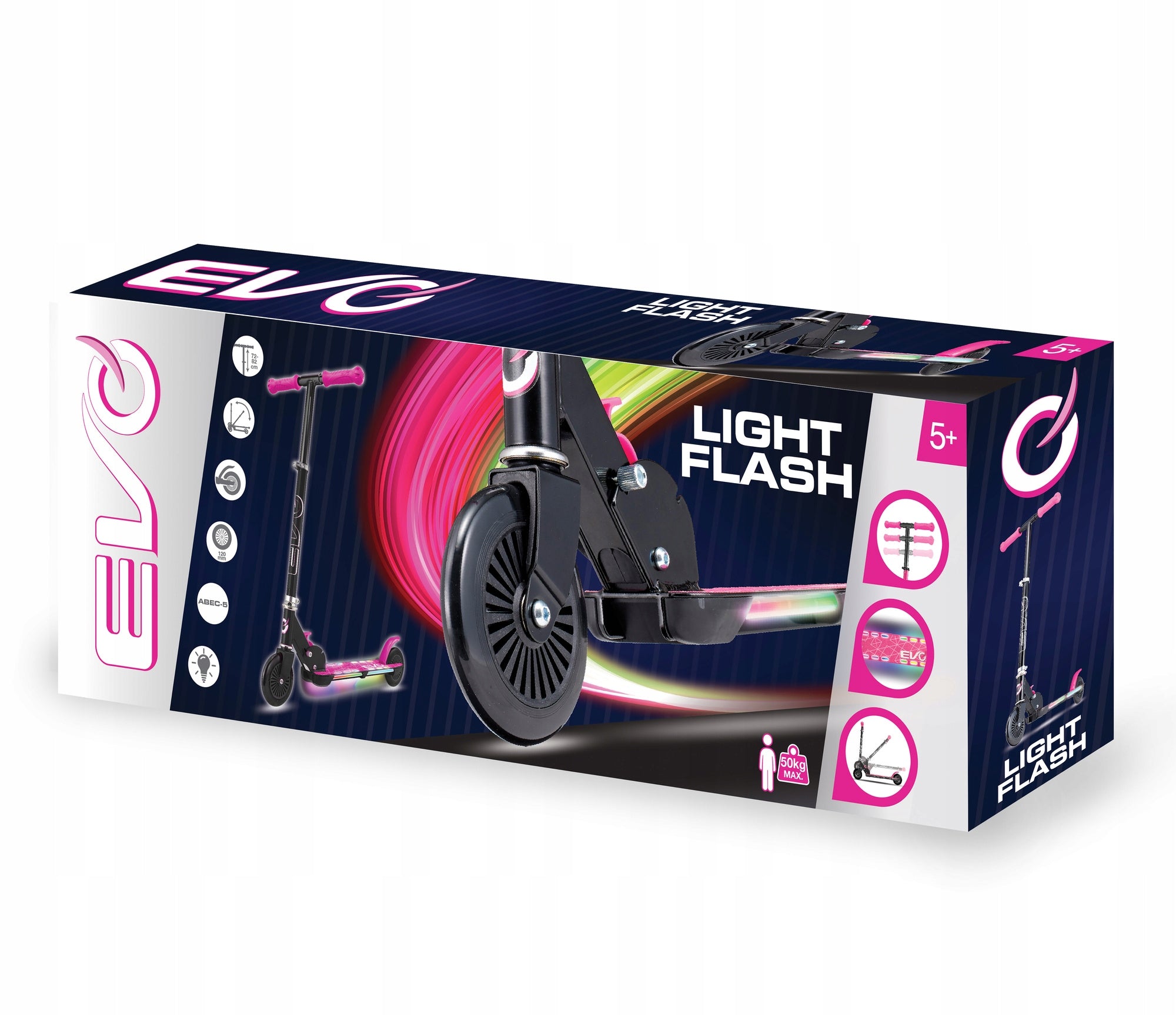 PINK FOLDING SCOOTER FOR CHILDREN GLOWING LED PLATFORM EVO 5+ Number of wheels 2