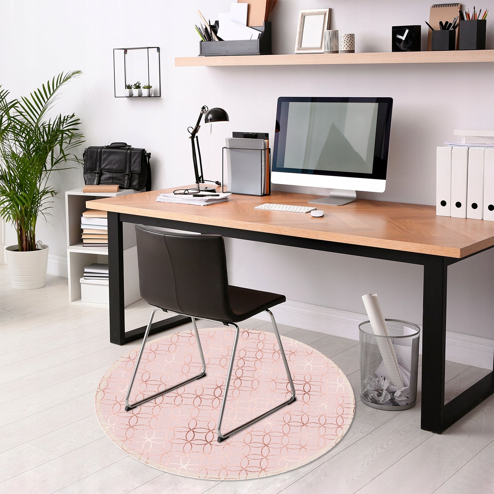 PINK PROTECTIVE MAT UNDER THE CHAIR round 100cm Manufacturer code motomat mo122