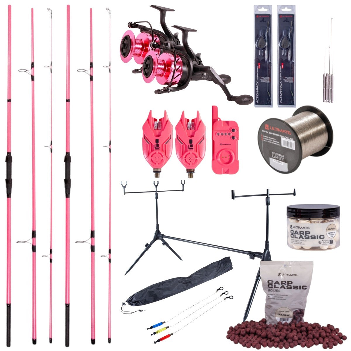 PINK SET PINK QUEEN CARP THE ULTIMATE COMPLETE SET ROD SYNGALIZATOR