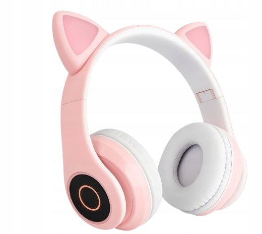 PINK SMARTWATCH + CAT EAR HEADPHONES LED - SET FOR GIRLS Brand Craft & Magic