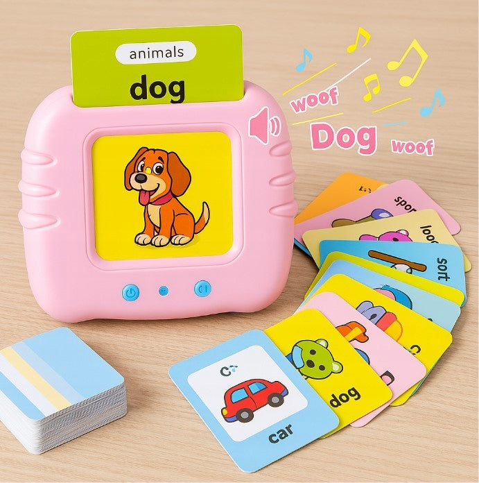 PINK SMARTWATCH FOR A CHILD + CARD READER FOR LEARNING ENGLISH (224words) Brand Craft & Magic