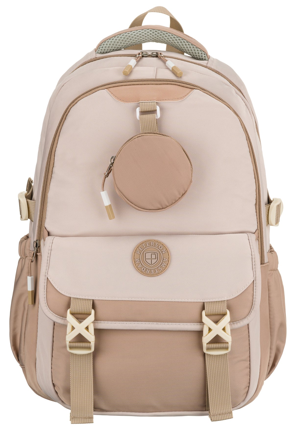 PINK School backpack for children SOLID roomy satchel for school STRONG Manufacturer code Plecak szkolny dla dzieci 8610 BEIGE