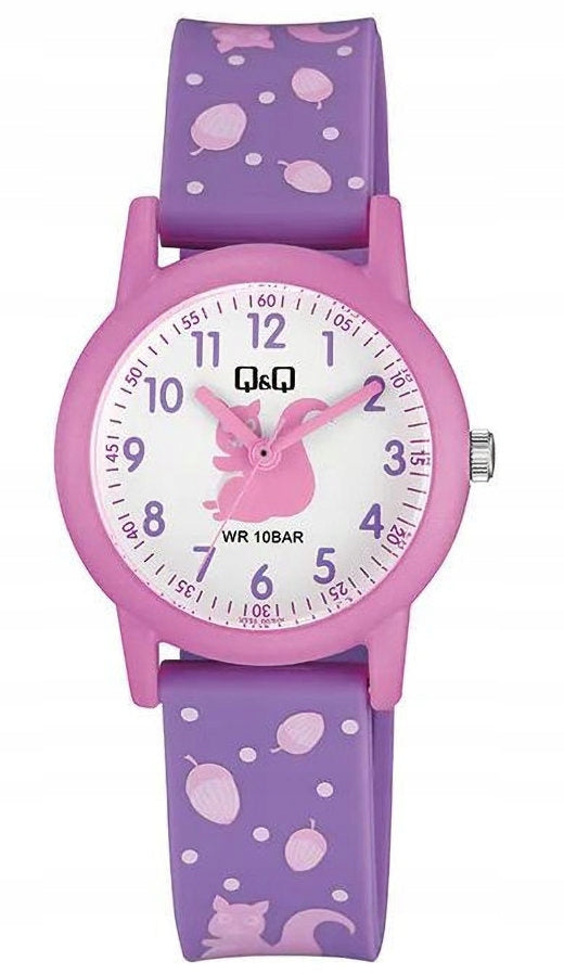 PINK WATERPROOF BABY WATCH GIRL QQ V23A-007V SQUIRREL Packaging status original